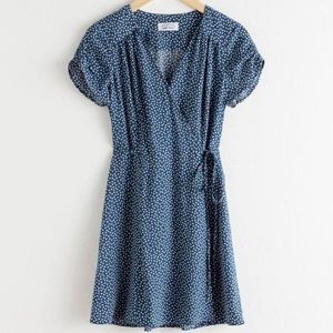 & other stories Navy Floral Wrap Dress
